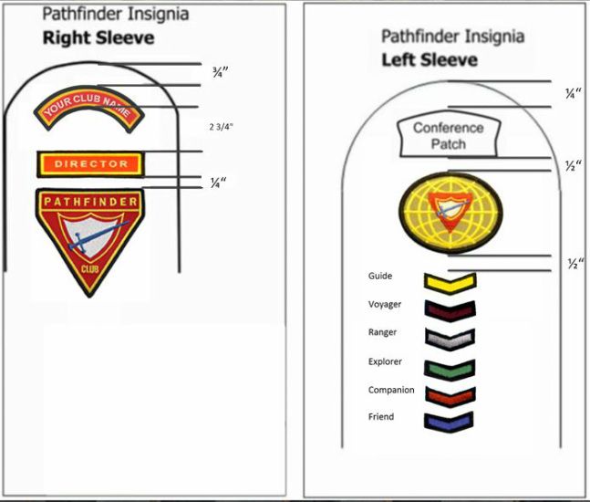 pathfinder club uniform patch placement