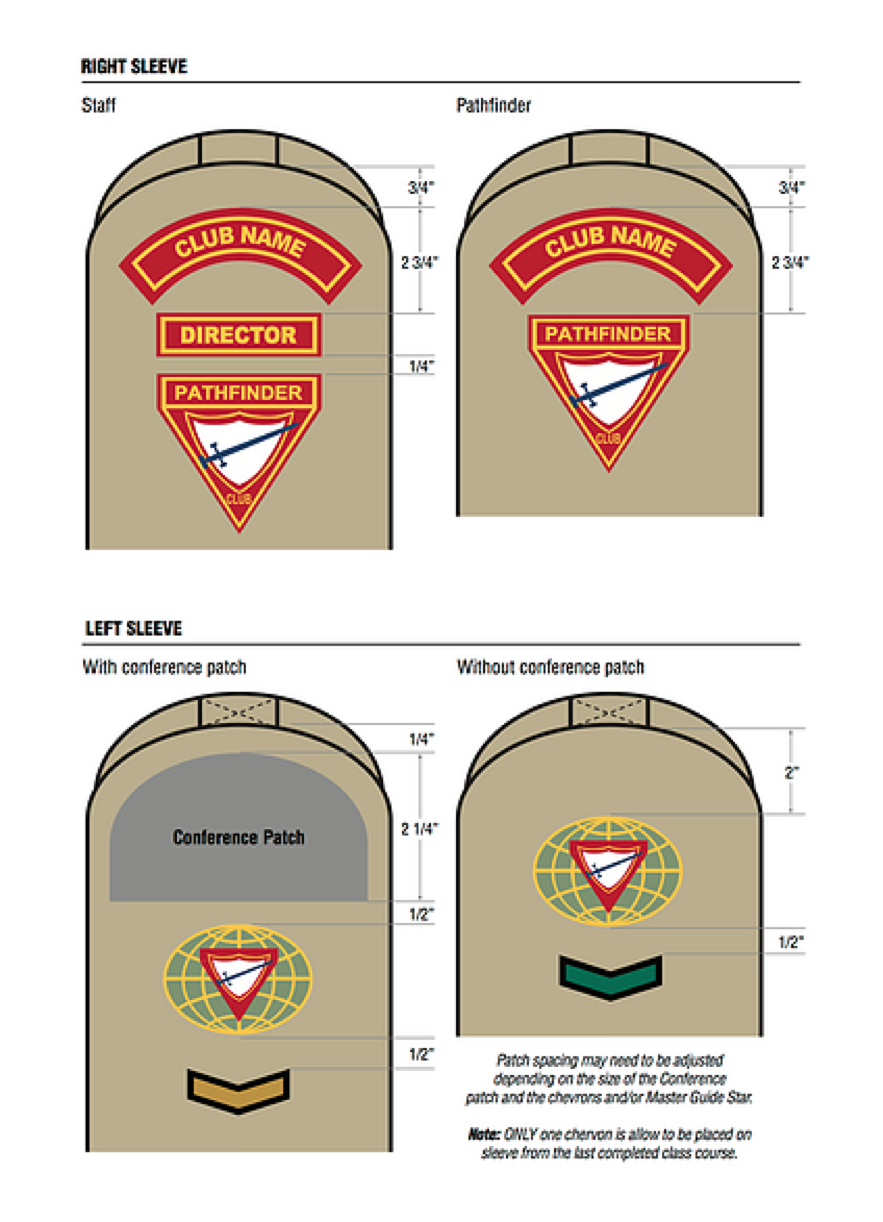 pathfinder club uniform patch placement